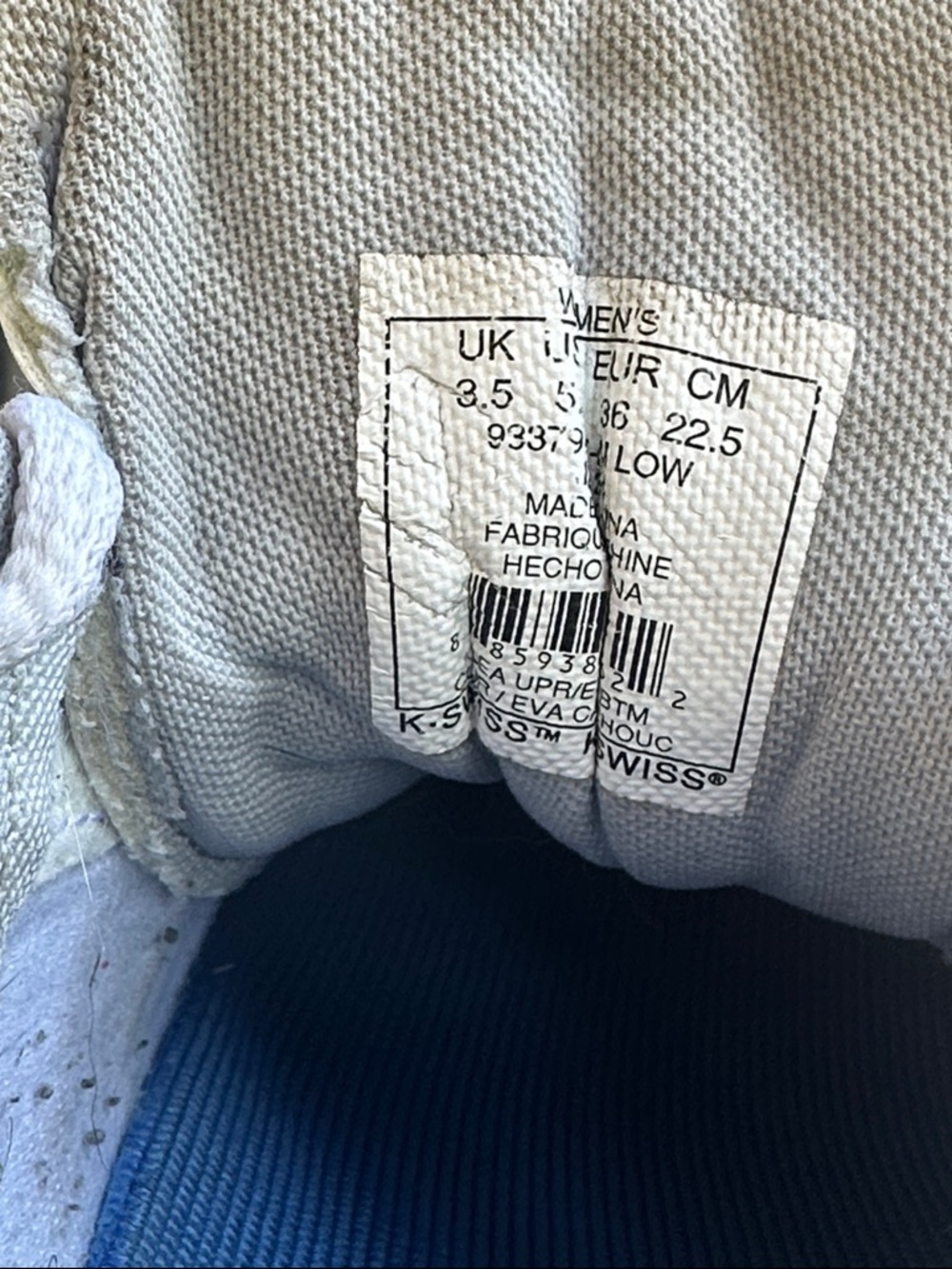 K-Swiss White and Light Gray Lace-Up Sneakers - Picture 4 of 5